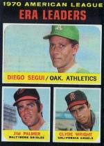 1971 Topps Baseball Cards      067      Diego Segui/Jim Palmer/Clyde Wright LL